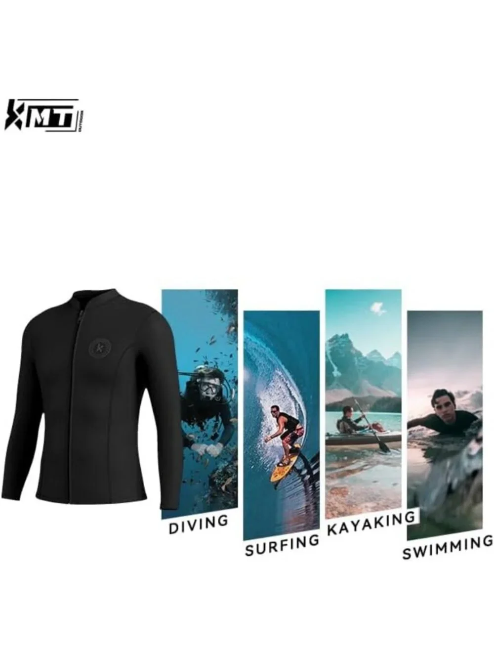 Men's 2.5mm Wetsuit Jacket - Neoprene Surf Top for Diving, Swimming & Water